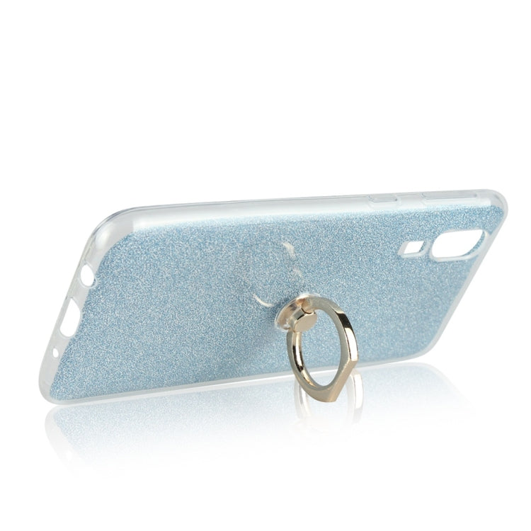 Glittery Powder Shockproof TPU Protective Case for Galaxy A2 Core, with 360 Degree Rotation Ring Holder