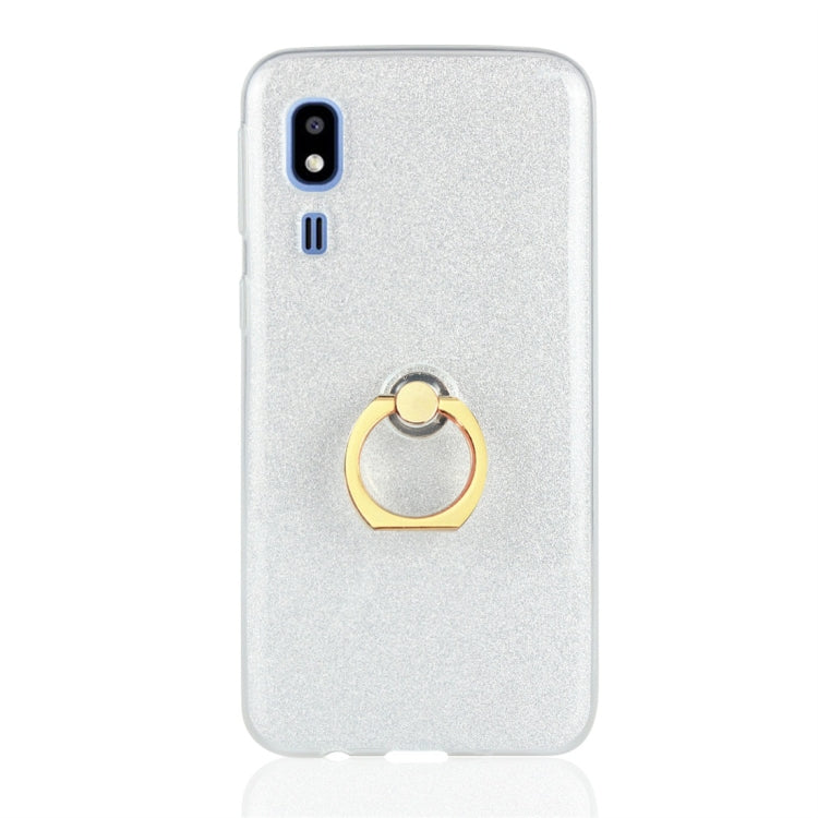Glittery Powder Shockproof TPU Protective Case for Galaxy A2 Core, with 360 Degree Rotation Ring Holder