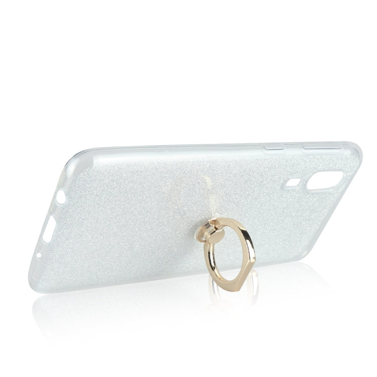 Glittery Powder Shockproof TPU Protective Case for Galaxy A2 Core, with 360 Degree Rotation Ring Holder