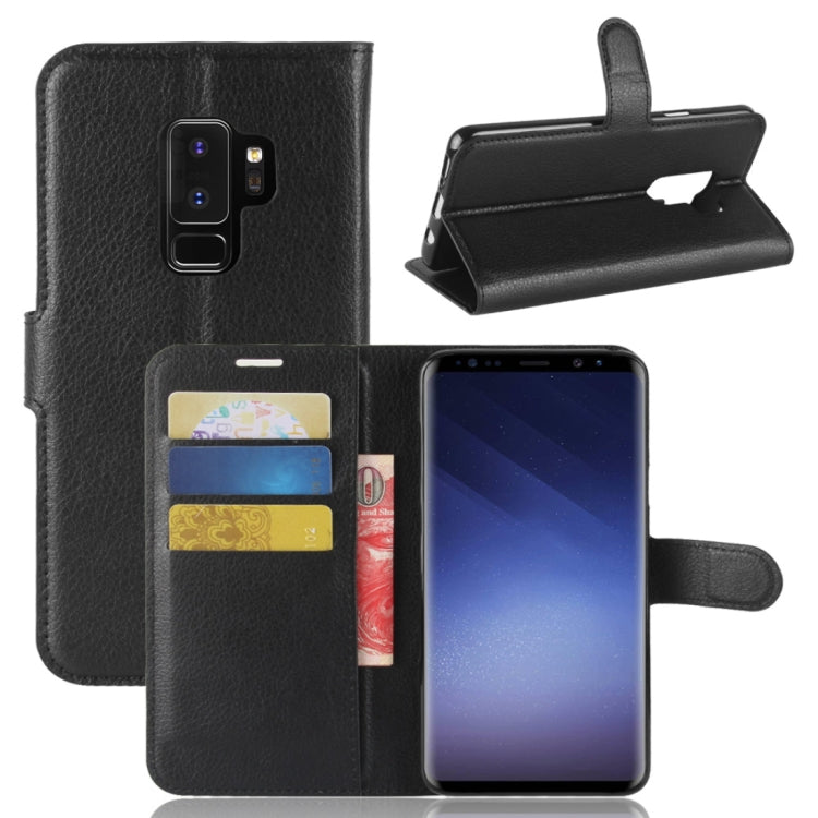 For Galaxy S9+ Litchi Texture Horizontal Flip Leather Case with Holder & Wallet & Card Slots