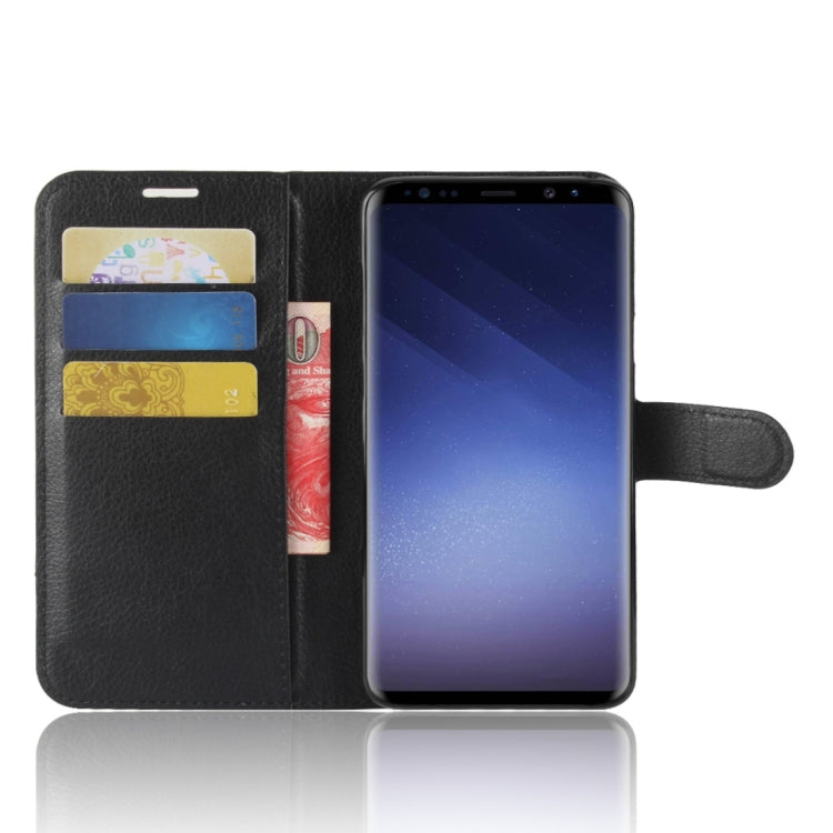 For Galaxy S9+ Litchi Texture Horizontal Flip Leather Case with Holder & Wallet & Card Slots