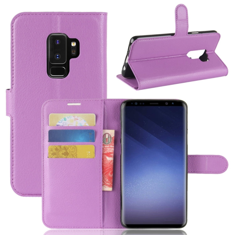 For Galaxy S9+ Litchi Texture Horizontal Flip Leather Case with Holder & Wallet & Card Slots