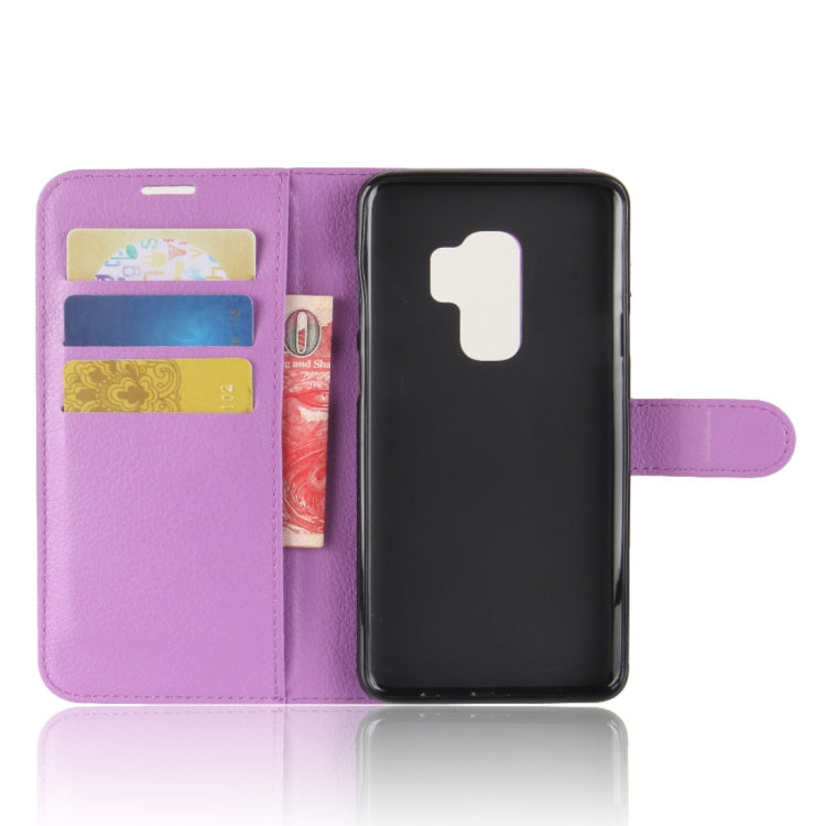 For Galaxy S9+ Litchi Texture Horizontal Flip Leather Case with Holder & Wallet & Card Slots