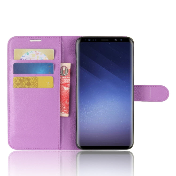 For Galaxy S9+ Litchi Texture Horizontal Flip Leather Case with Holder & Wallet & Card Slots