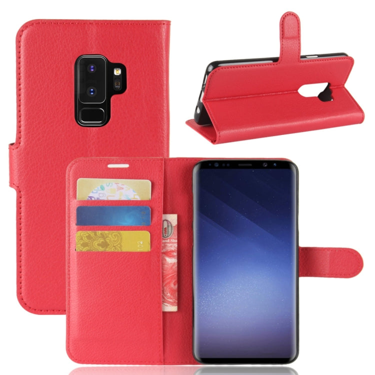 For Galaxy S9+ Litchi Texture Horizontal Flip Leather Case with Holder & Wallet & Card Slots