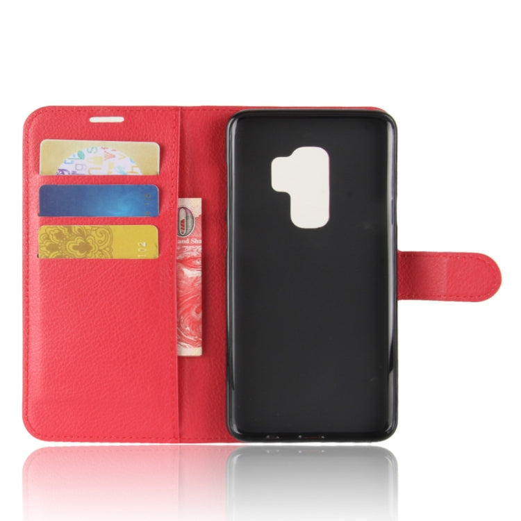 For Galaxy S9+ Litchi Texture Horizontal Flip Leather Case with Holder & Wallet & Card Slots