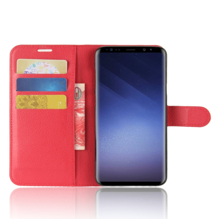For Galaxy S9+ Litchi Texture Horizontal Flip Leather Case with Holder & Wallet & Card Slots