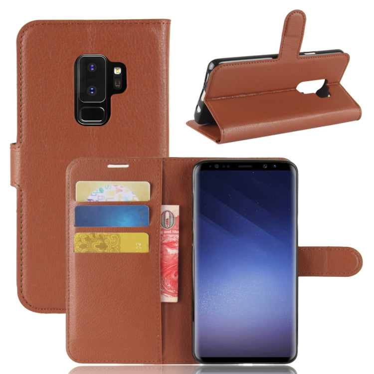 For Galaxy S9+ Litchi Texture Horizontal Flip Leather Case with Holder & Wallet & Card Slots