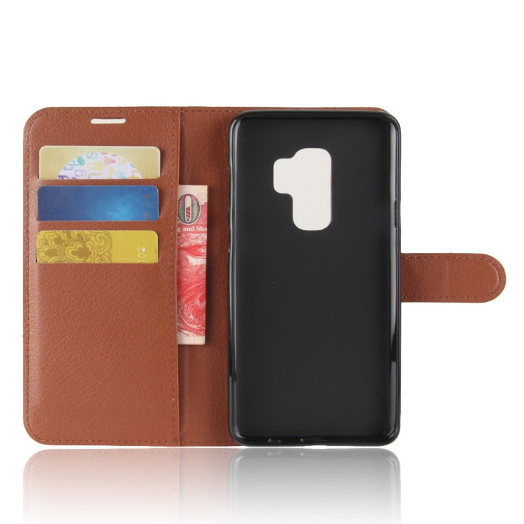 For Galaxy S9+ Litchi Texture Horizontal Flip Leather Case with Holder & Wallet & Card Slots