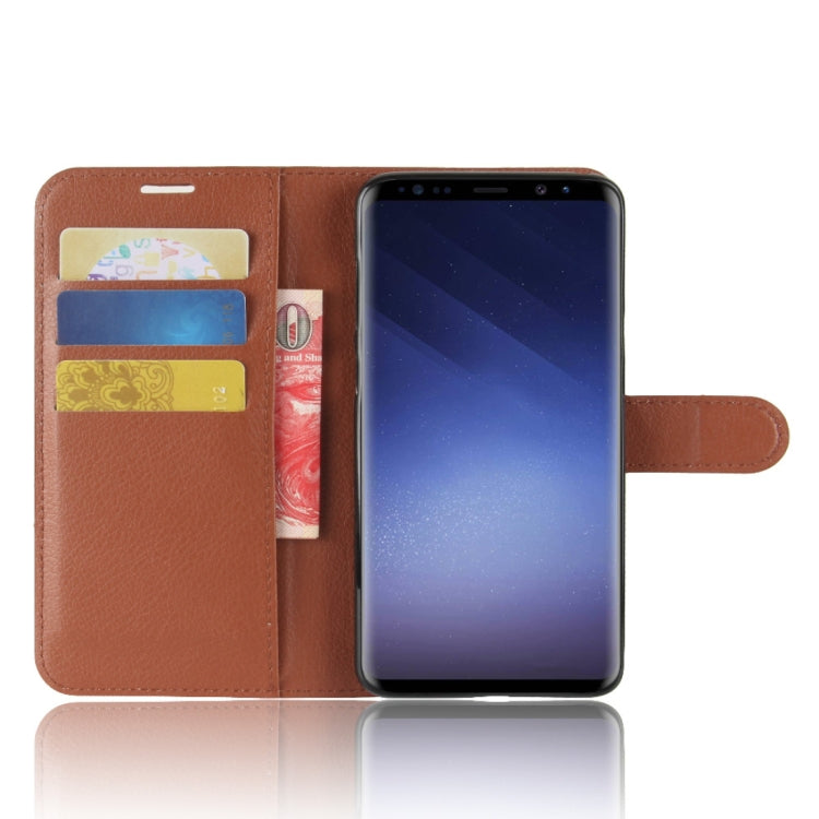 For Galaxy S9+ Litchi Texture Horizontal Flip Leather Case with Holder & Wallet & Card Slots