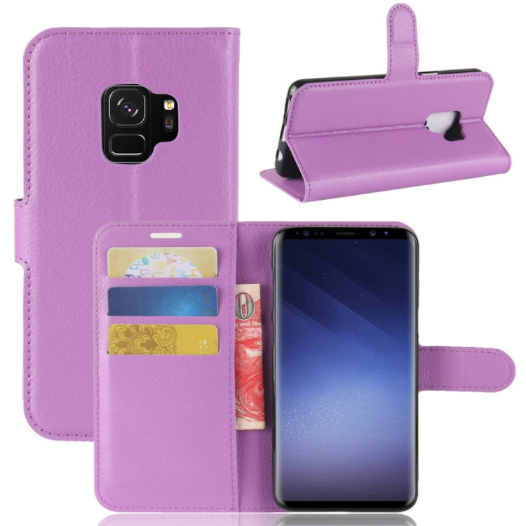 For Galaxy S9 Litchi Texture Horizontal Flip Leather Case with Holder & Wallet & Card Slots