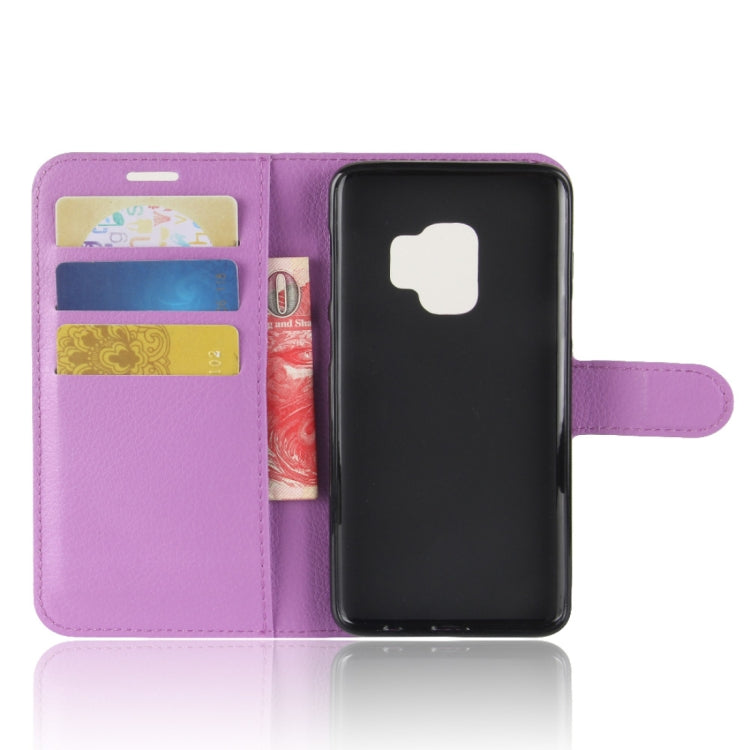 For Galaxy S9 Litchi Texture Horizontal Flip Leather Case with Holder & Wallet & Card Slots
