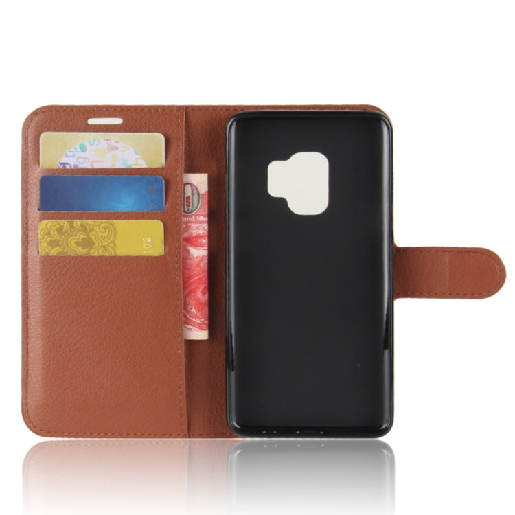 For Galaxy S9 Litchi Texture Horizontal Flip Leather Case with Holder & Wallet & Card Slots