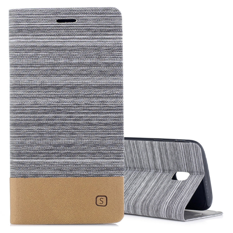 For Galaxy J3 (2017) / J330 ( EU Version) Canvas Texture PU + TPU Horizontal Flip Leather Case with Holder & Card Slots