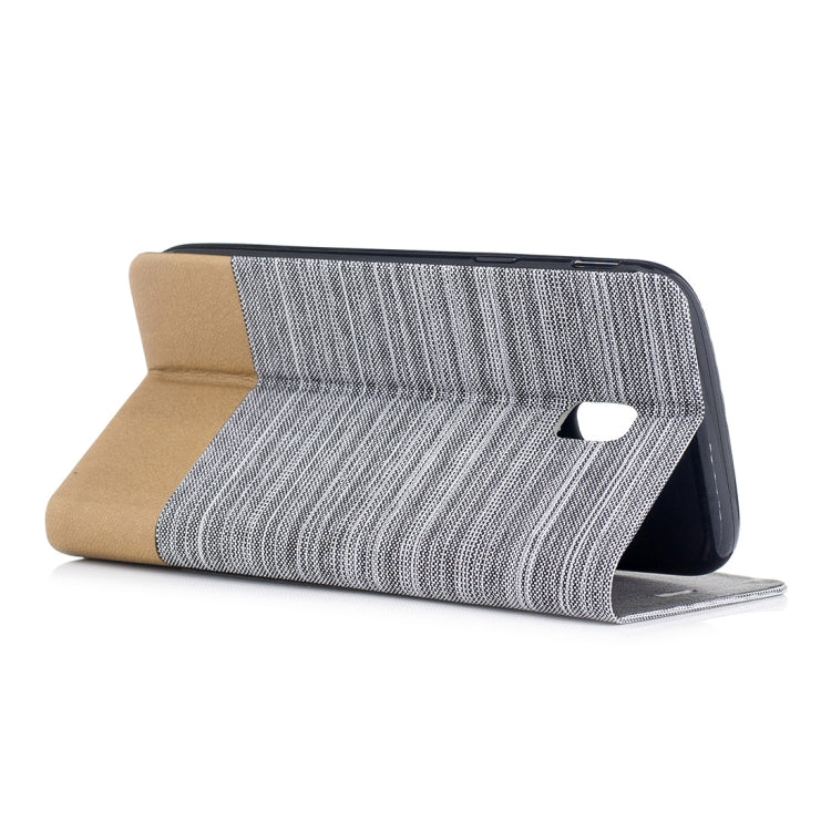 For Galaxy J3 (2017) / J330 ( EU Version) Canvas Texture PU + TPU Horizontal Flip Leather Case with Holder & Card Slots