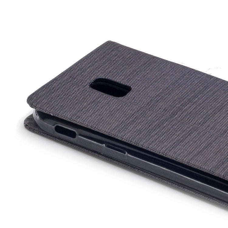 For Galaxy J3 (2017) / J330 ( EU Version) Canvas Texture PU + TPU Horizontal Flip Leather Case with Holder & Card Slots