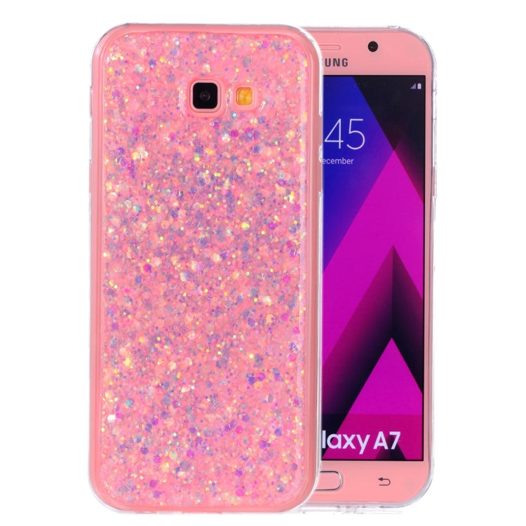 For Galaxy A7 (2017) Glitter Powder Soft TPU Protective Case