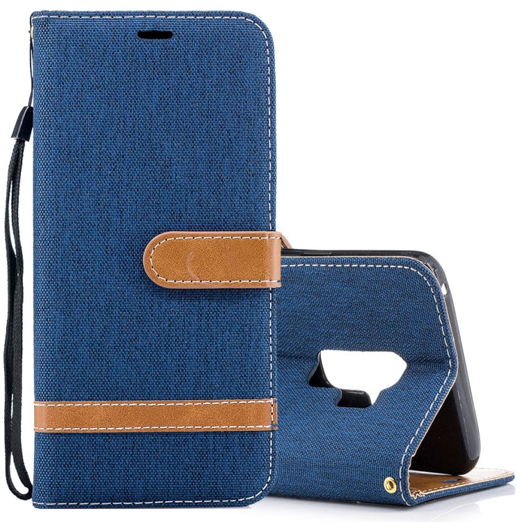 For Galaxy S9+ Denim Texture TPU + PU Horizontal Flip Leather Case with Holder & Card Slots & Wallet & Lanyard