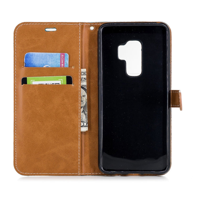 For Galaxy S9+ Denim Texture TPU + PU Horizontal Flip Leather Case with Holder & Card Slots & Wallet & Lanyard