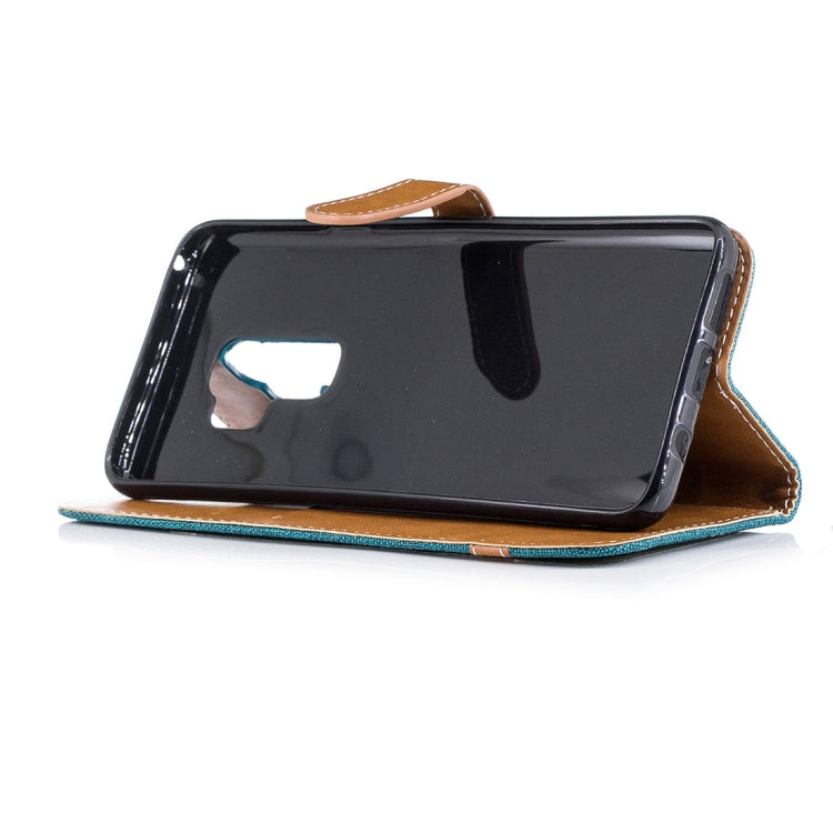 For Galaxy S9+ Denim Texture TPU + PU Horizontal Flip Leather Case with Holder & Card Slots & Wallet & Lanyard