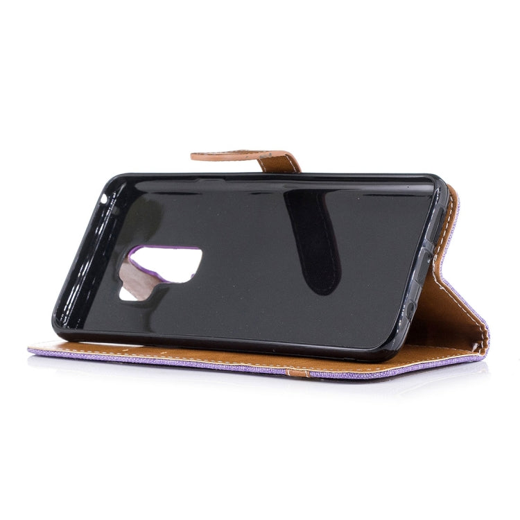 For Galaxy S9+ Denim Texture TPU + PU Horizontal Flip Leather Case with Holder & Card Slots & Wallet & Lanyard