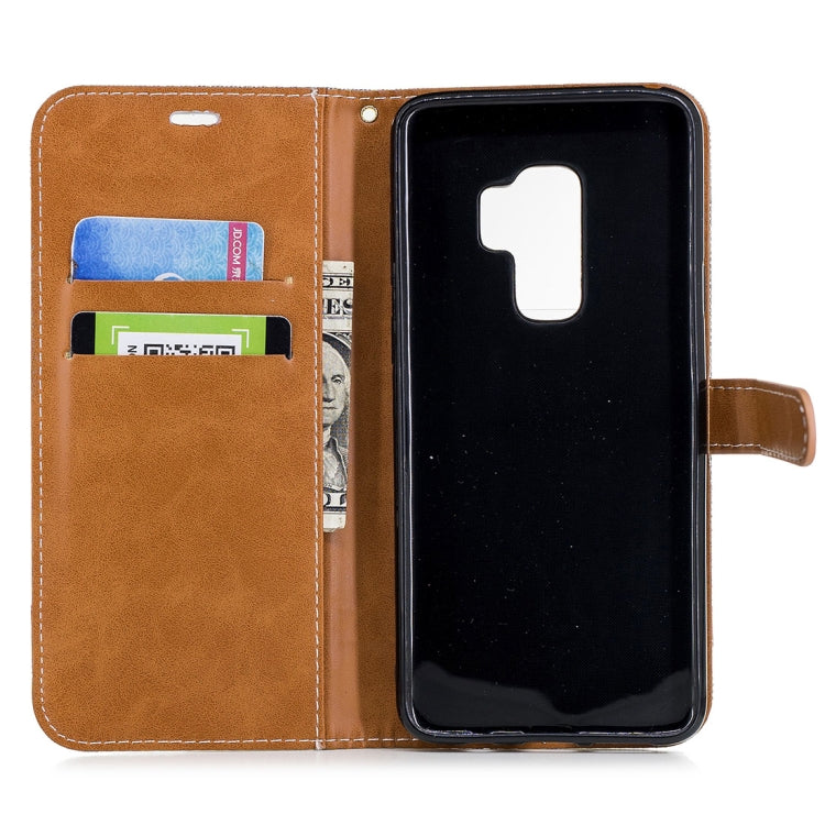 For Galaxy S9+ Denim Texture TPU + PU Horizontal Flip Leather Case with Holder & Card Slots & Wallet & Lanyard