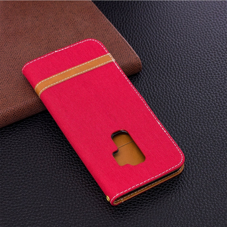 For Galaxy S9+ Denim Texture TPU + PU Horizontal Flip Leather Case with Holder & Card Slots & Wallet & Lanyard