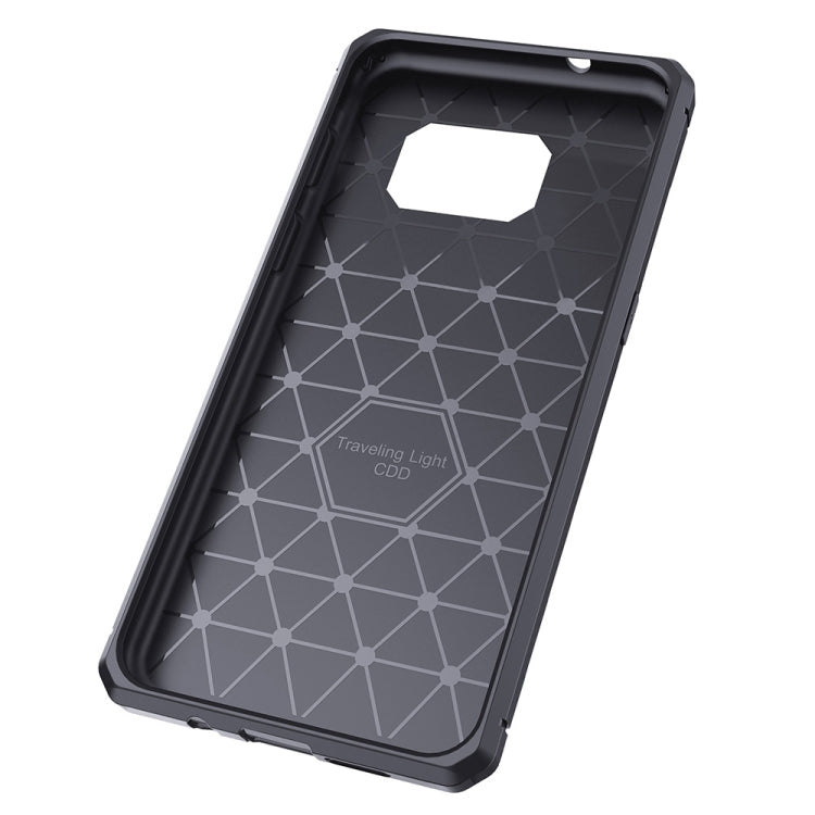 For Galaxy S7 Brushed Texture Carbon Fiber Anti-slip TPU Protective Cover Case