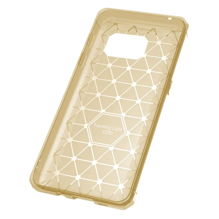For Galaxy S7 Brushed Texture Carbon Fiber Anti-slip TPU Protective Cover Case