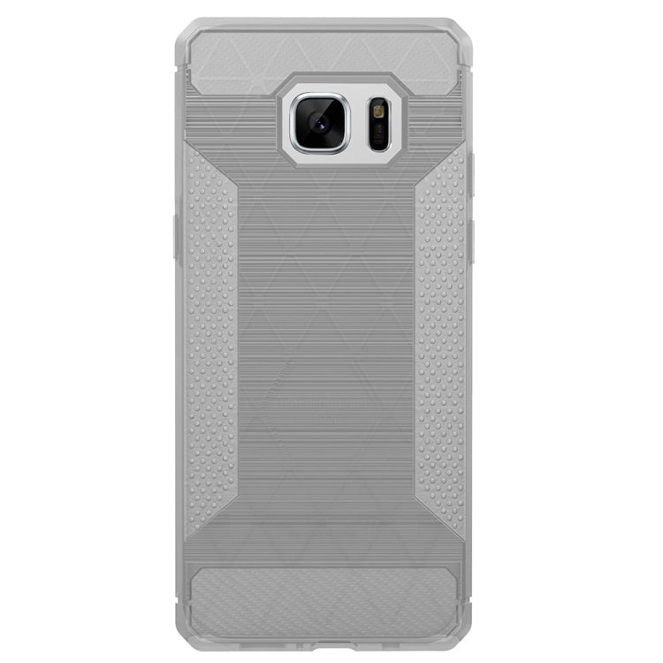 For Galaxy S7 Brushed Texture Carbon Fiber Anti-slip TPU Protective Cover Case
