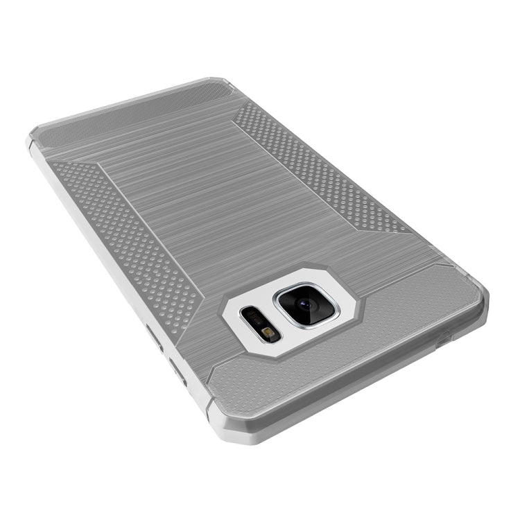For Galaxy S7 Brushed Texture Carbon Fiber Anti-slip TPU Protective Cover Case