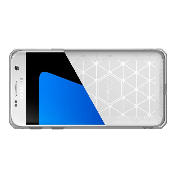 For Galaxy S7 Brushed Texture Carbon Fiber Anti-slip TPU Protective Cover Case