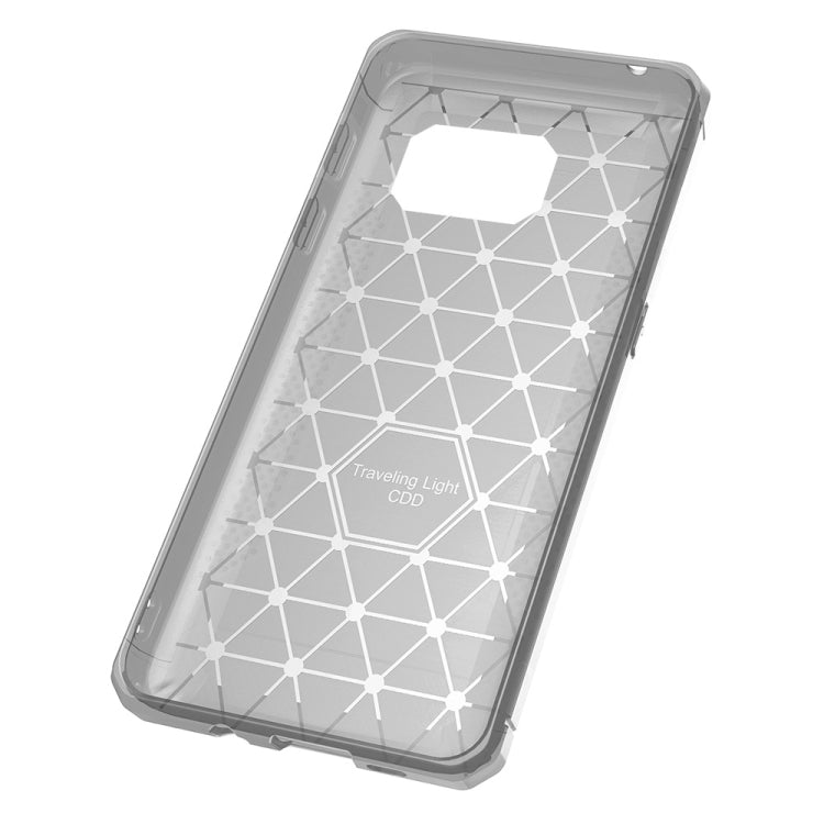 For Galaxy S7 Brushed Texture Carbon Fiber Anti-slip TPU Protective Cover Case