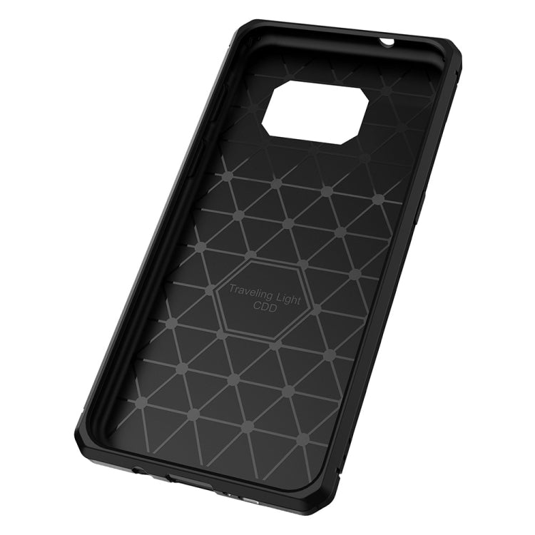 For Galaxy S7 Edge Brushed Texture Carbon Fiber Anti-slip TPU Protective Cover Case