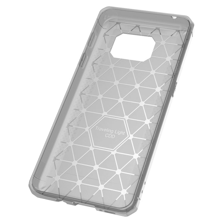 For Galaxy S7 Edge Brushed Texture Carbon Fiber Anti-slip TPU Protective Cover Case