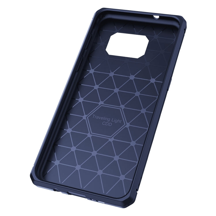 For Galaxy S7 Edge Brushed Texture Carbon Fiber Anti-slip TPU Protective Cover Case