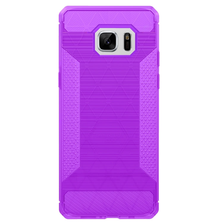 For Galaxy S7 Edge Brushed Texture Carbon Fiber Anti-slip TPU Protective Cover Case