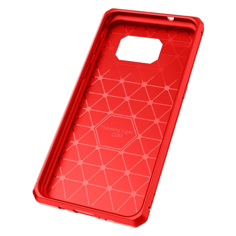 For Galaxy S7 Edge Brushed Texture Carbon Fiber Anti-slip TPU Protective Cover Case