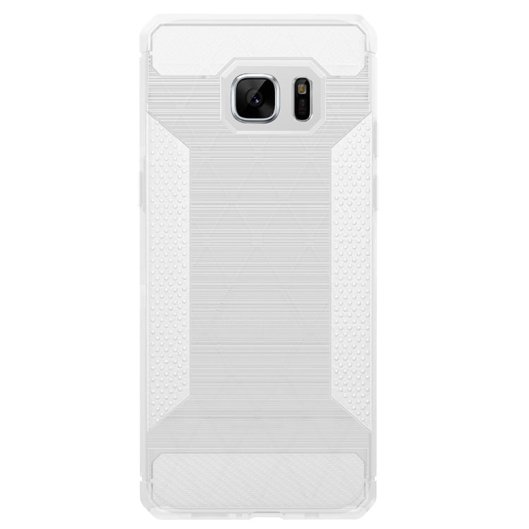 For Galaxy S7 Edge Brushed Texture Carbon Fiber Anti-slip TPU Protective Cover Case