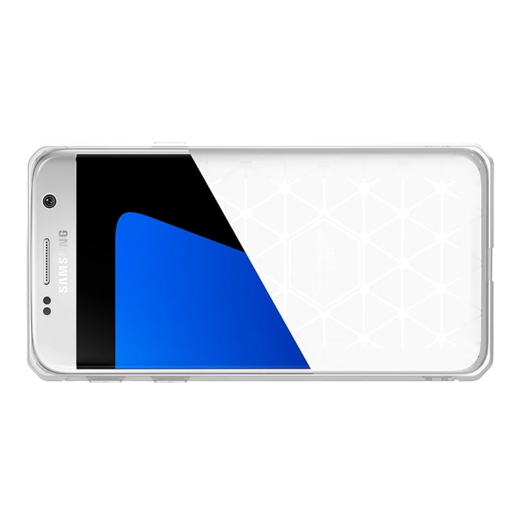 For Galaxy S7 Edge Brushed Texture Carbon Fiber Anti-slip TPU Protective Cover Case