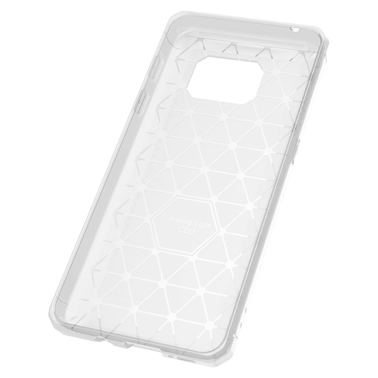 For Galaxy S7 Edge Brushed Texture Carbon Fiber Anti-slip TPU Protective Cover Case