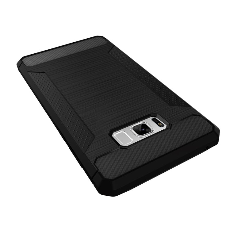 For Galaxy S8 Brushed Texture Carbon Fiber Anti-slip TPU Protective Cover Case