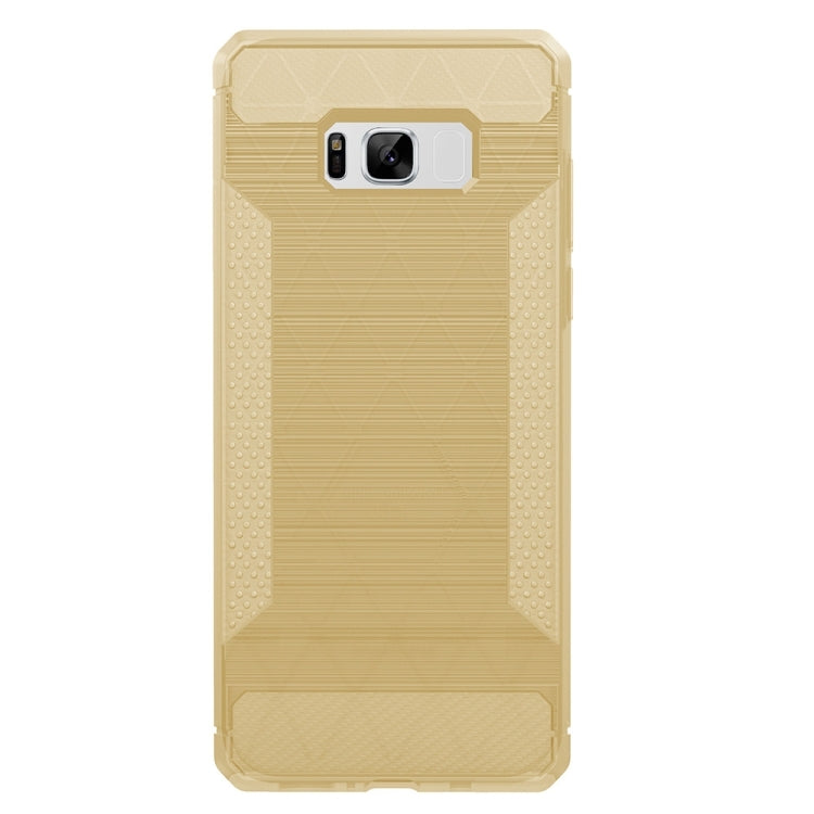 For Galaxy S8 Brushed Texture Carbon Fiber Anti-slip TPU Protective Cover Case