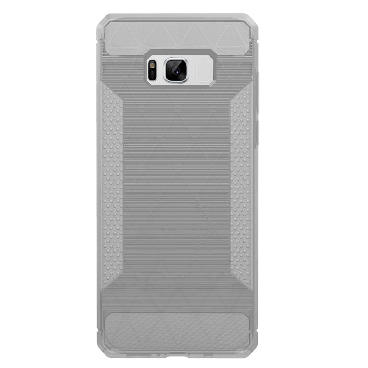 For Galaxy S8 Brushed Texture Carbon Fiber Anti-slip TPU Protective Cover Case