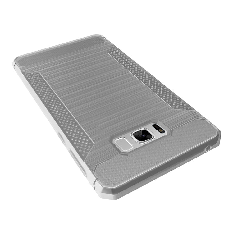 For Galaxy S8 Brushed Texture Carbon Fiber Anti-slip TPU Protective Cover Case
