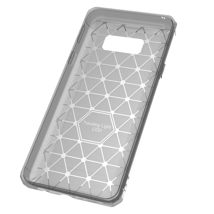 For Galaxy S8 Brushed Texture Carbon Fiber Anti-slip TPU Protective Cover Case