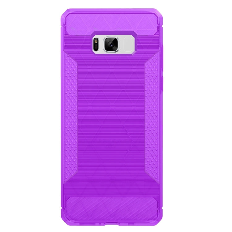 For Galaxy S8 Brushed Texture Carbon Fiber Anti-slip TPU Protective Cover Case