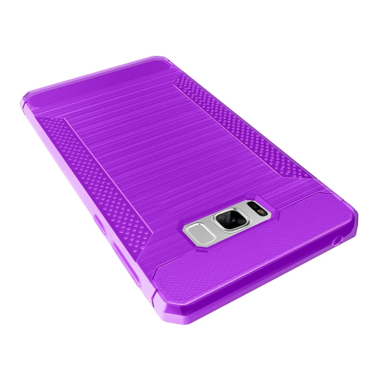 For Galaxy S8 Brushed Texture Carbon Fiber Anti-slip TPU Protective Cover Case