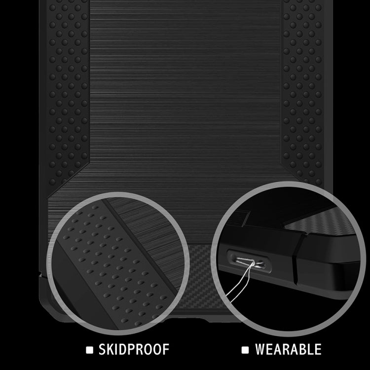 For Galaxy S8 Brushed Texture Carbon Fiber Anti-slip TPU Protective Cover Case