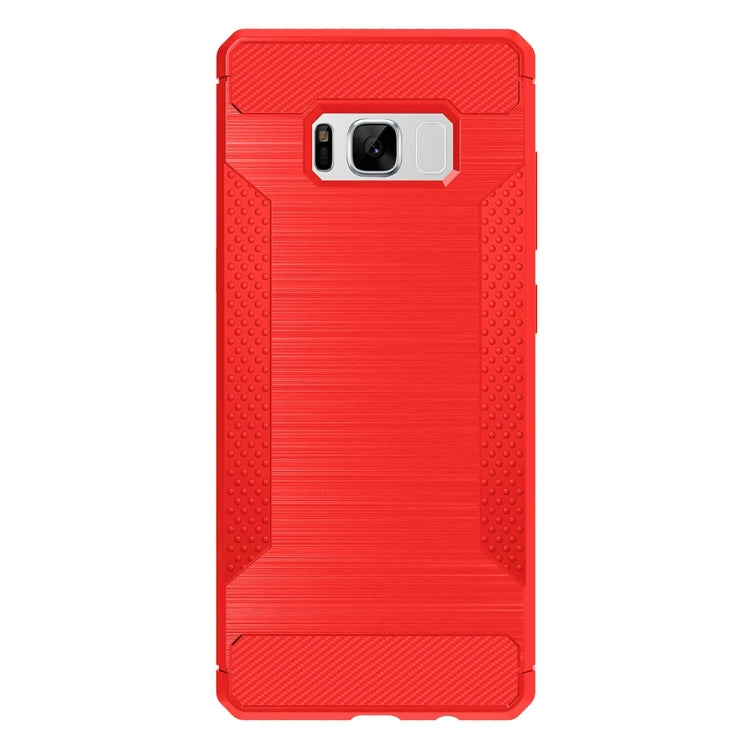 For Galaxy S8 Brushed Texture Carbon Fiber Anti-slip TPU Protective Cover Case